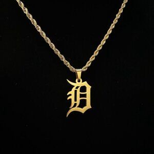 Detroit Tigers Necklace - 3mm Rope - 20" Gold Chain - MLB - Baseball - Easter